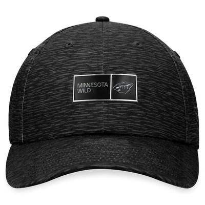 Shop Fanatics Branded  Black Minnesota Wild Authentic Pro Road Adjustable Hat