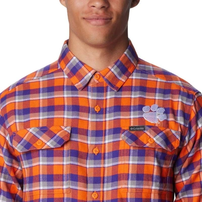 Shop Columbia Orange Clemson Tigers Flare Gun Flannel Long Sleeve Shirt