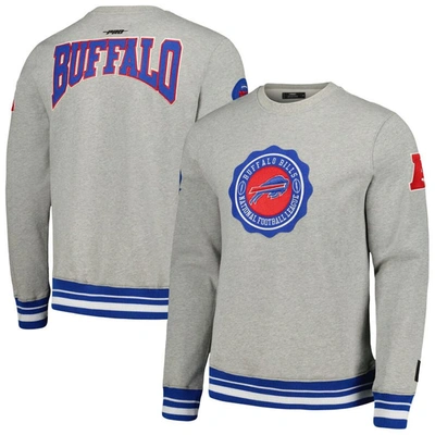 Shop Pro Standard Heather Gray Buffalo Bills Crest Emblem Pullover Sweatshirt