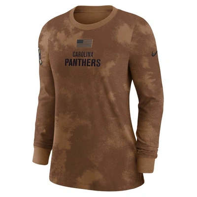 Nike Brown Carolina Panthers 2023 Salute To Service Long Sleeve T-shirt In Brown