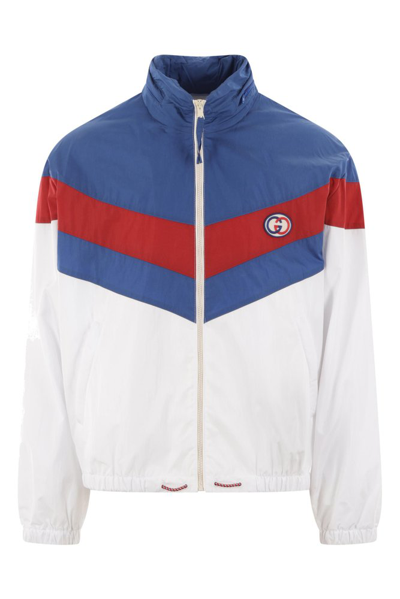 Shop Gucci Logo Patch Embroidered Track Jacket In Multi