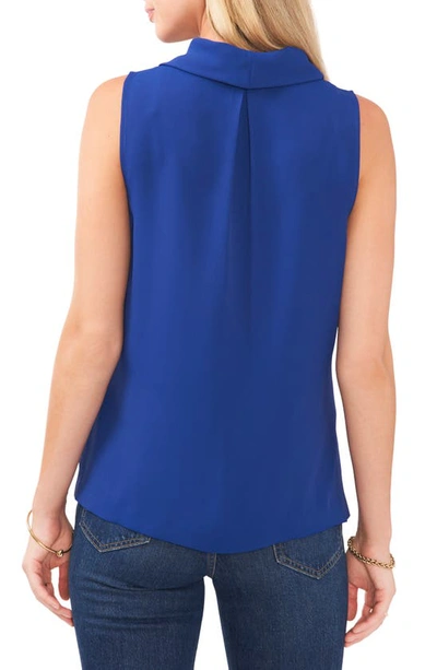 Shop Vince Camuto Cowl Neck Sleeveless Blouse In Twighlight Blue