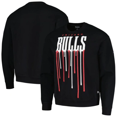 Shop The Wild Collective Unisex  Black Chicago Bulls Drip Pullover Sweatshirt