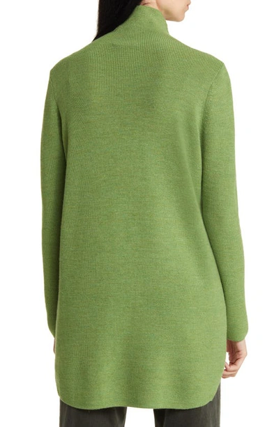 Shop Eileen Fisher Funnel Neck Merino Wool Sweater In Peridot