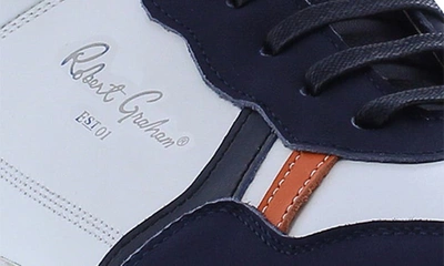 Robert Graham Fawcett Sneaker In Navy