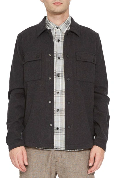 Civil Society Snap Front Knit Jacket In Black