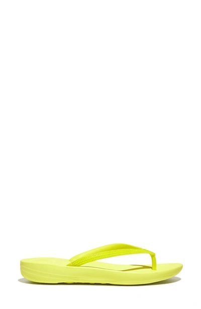 Shop Fitflop Iqushion™ Splash Crystal Flip Flop In Electric Yellow
