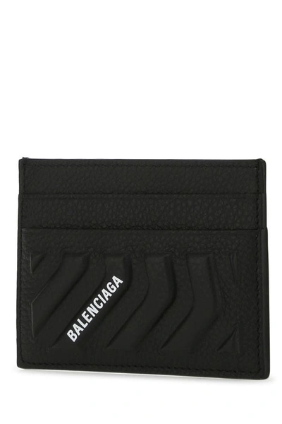Shop Balenciaga Man Black Leather Car Card Holder