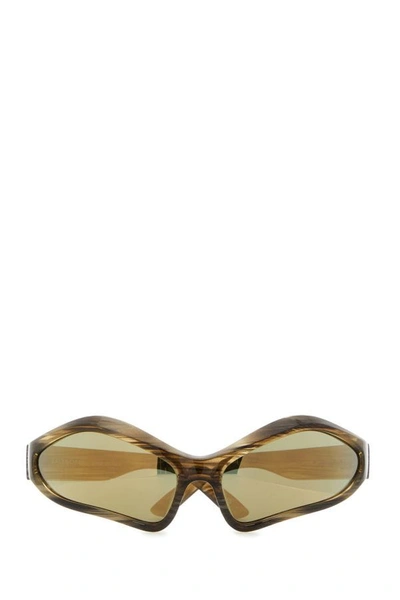 Shop Balenciaga Man Multicolor Acetate Fennec Oval Sunglasses