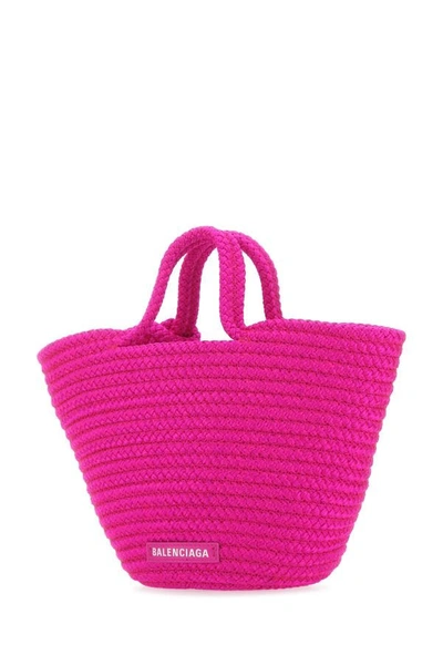 Shop Balenciaga Woman Fuchsia Rope Small Ibiza Handbag In Pink