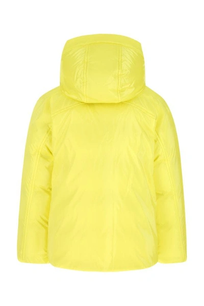 Shop Bottega Veneta Man Fluo Yellow Nylon Padded Jacket