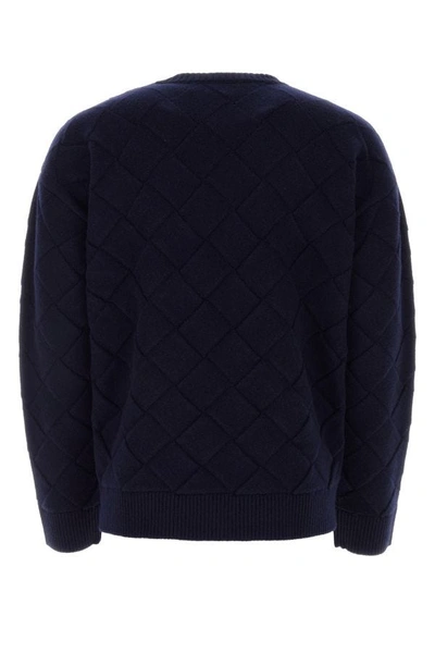 Shop Bottega Veneta Man Midnight Blue Stretch Wool Blend Sweater