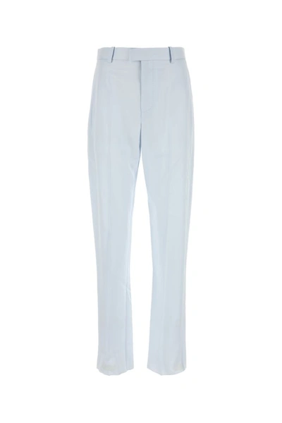 Bottega Veneta Pantalone In Twill Azzurro Pastello Donna In Blue