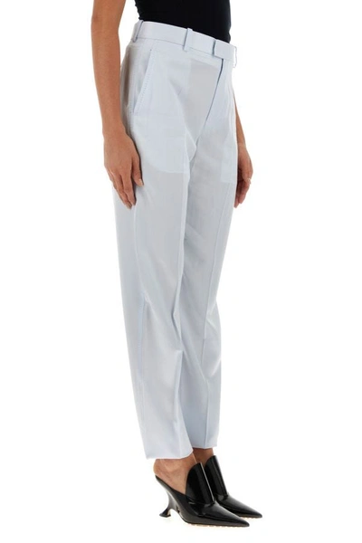 Shop Bottega Veneta Woman Pastel Light-blue Twill Pant