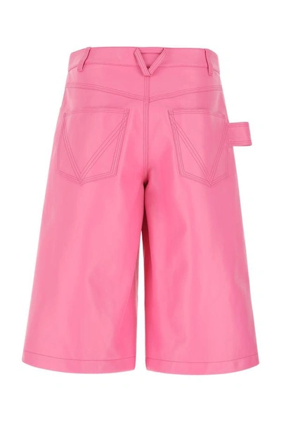 Bottega Veneta Pink Wide Leg Bermuda Shorts In Pink