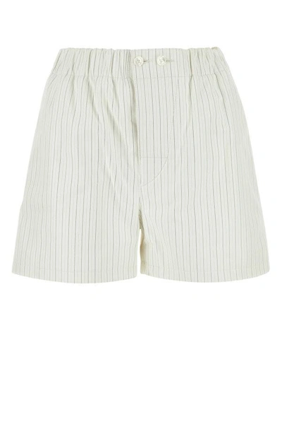Bottega Veneta Pinstripe Poplin Shorts In Multicolor