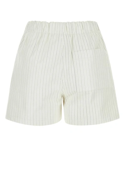 Bottega Veneta Pinstripe Poplin Shorts In Multicolor