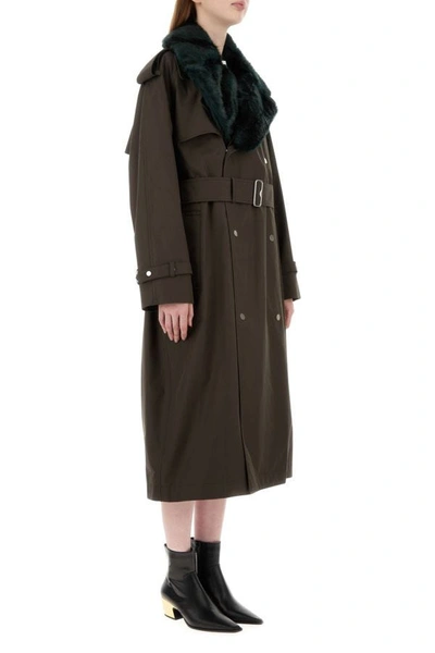 Shop Burberry Woman Chocolate Cotton Oversize Kennington Trench Coat In Brown