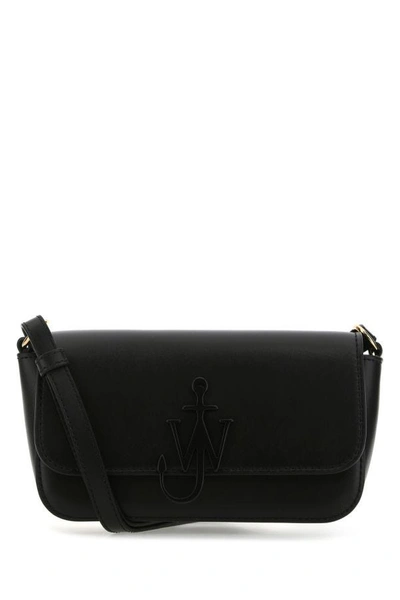 Shop Jw Anderson Woman Black Leather Anchor Shoulder Bag