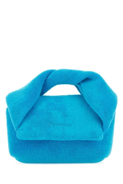 Shop Jw Anderson Woman Turquoise Fabric Nano Twister Handbag In Blue