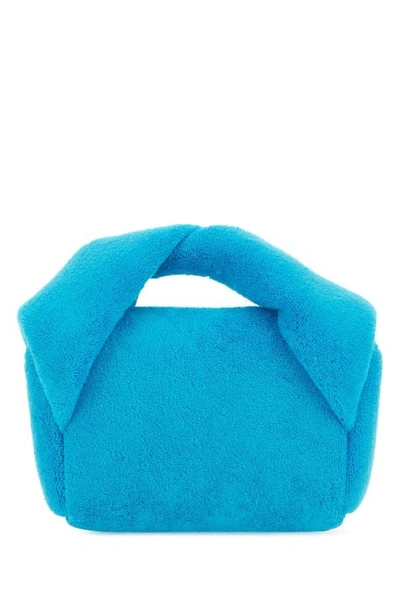 Shop Jw Anderson Woman Turquoise Fabric Nano Twister Handbag In Blue