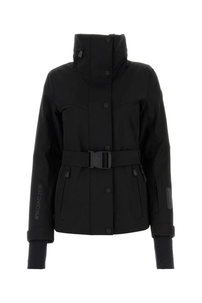 Shop Moncler Grenoble Woman Black Stretch Nylon Hainet Jacket