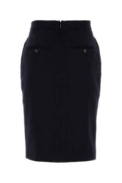 Shop Saint Laurent Woman Embroidered Wool Skirt In Multicolor