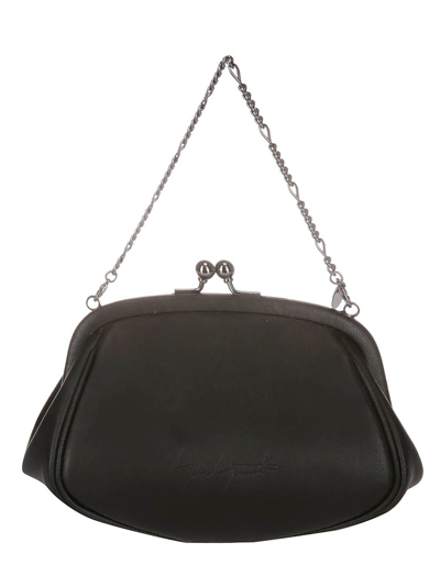 Shop Discord Yohji Yamamoto Logo Embossed Clasp Shoulder Bag In Black