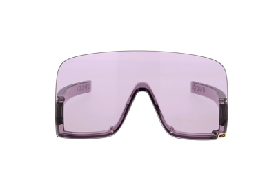 Shop Gucci Eyewear Oversized Frame Sunglasses In Purple