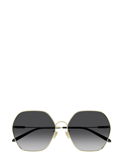 Shop Chloé Eyewear Geometric In Gold