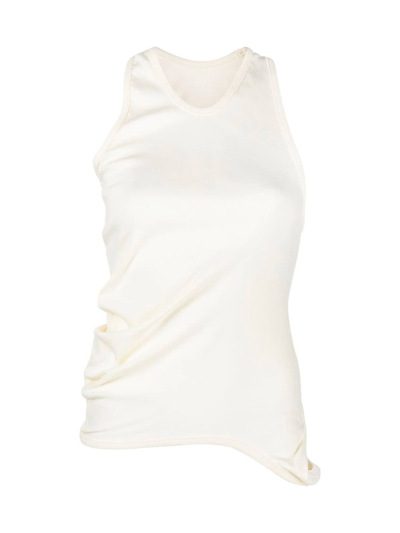 Shop Low Classic Asymmetric Ruched Tank Top In White