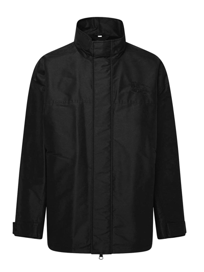 Shop Burberry Logo Embroidery Jacket In Black