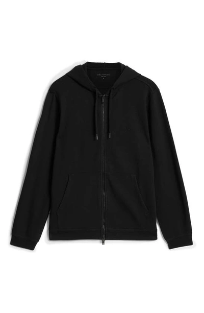 John Varvatos Cotton Blend Hoodie In Black