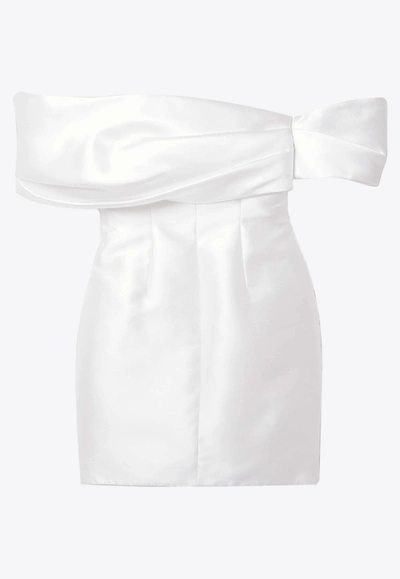 Shop Solace London Edda Mini Sleeved Dress In Cream