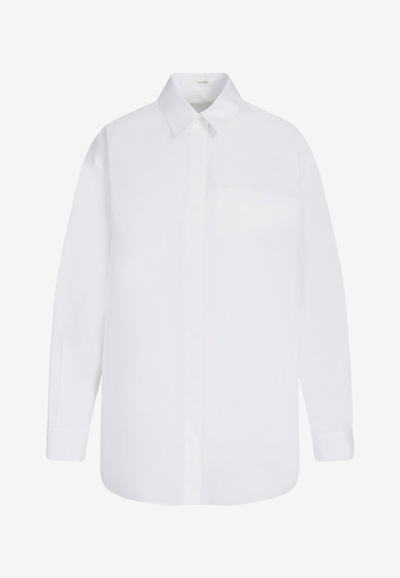 Shop The Row Eleni Long-sleeved Shirt In White