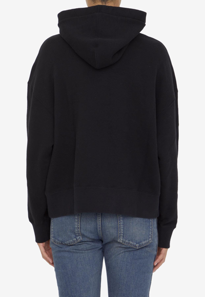 Palm Angels Enzo Graphic Print Hoodie With Ribbed Finish In Black