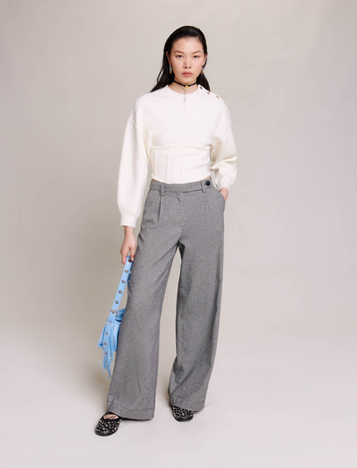 Shop Maje Wide-leg Suit Trousers For Fall/winter In Black