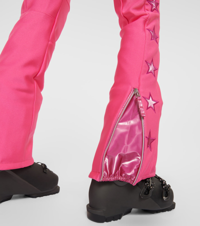 Jet Set Tiby Star-appliqué Flared Ski Pants In Pink