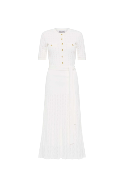 Shop Rebecca Vallance Alice Knit Midi Dress Ivory