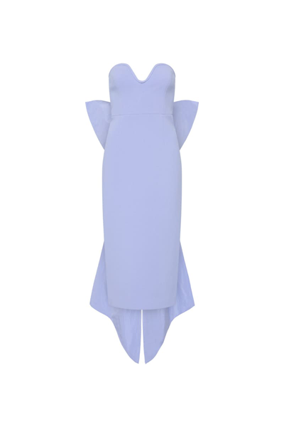 Shop Rebecca Vallance Annabelle Strapless Midi Dress Blue