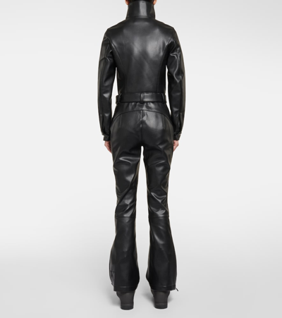 Shop Perfect Moment Belted Faux Leather Ski Suit In Black