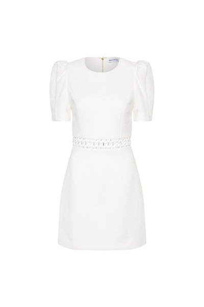 Shop Rebecca Vallance Claire Short Sleeve Mini Dress Ivory
