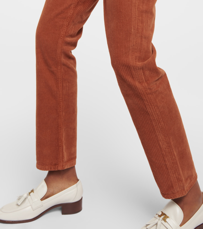 Agolde Riley High Rise Ankle Straight Jeans In Saddle In Brown