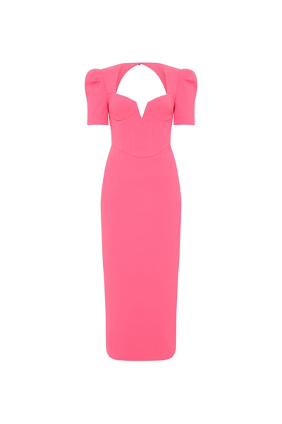 Shop Rebecca Vallance Marie Midi Dress Pink