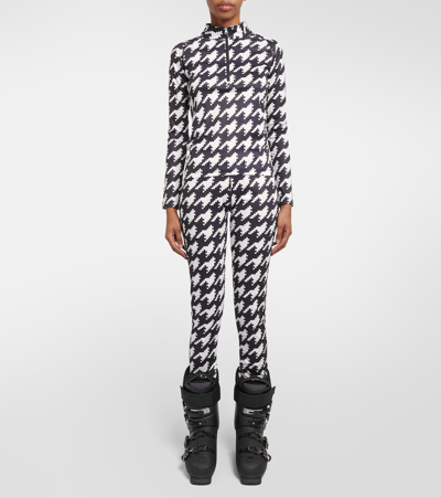 Shop Perfect Moment Houndstooth Half-zip Top In Multicoloured