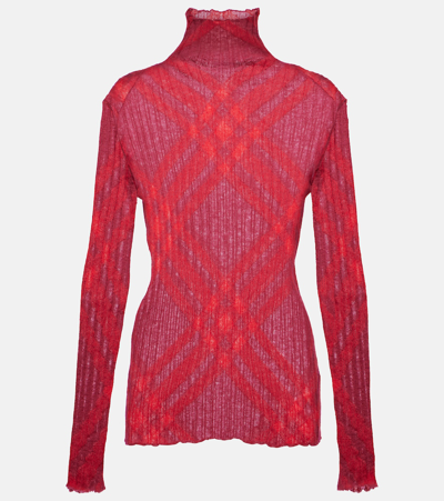 Shop Burberry Mohair-blend Turtleneck Sweater In Multicoloured