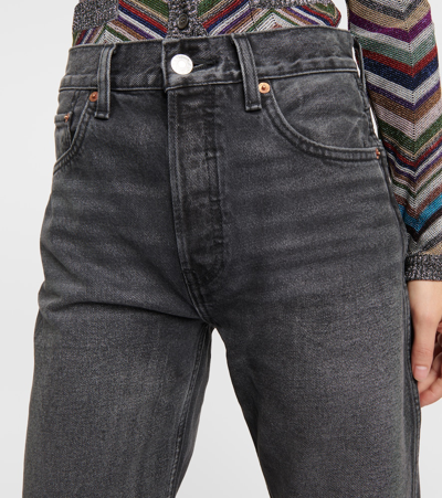 Re/done 90s Loose Fit High Waist Jeans In Black