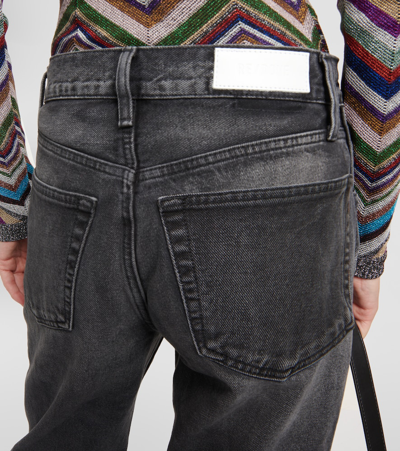 Re/done 90s Loose Fit High Waist Jeans In Black