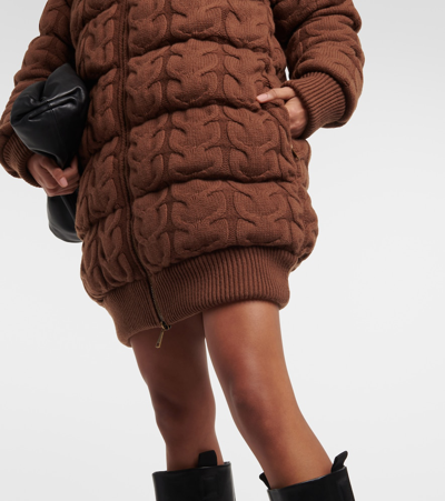 Shop Max Mara Ovatta Wool And Cashmere Down Jacket In Brown