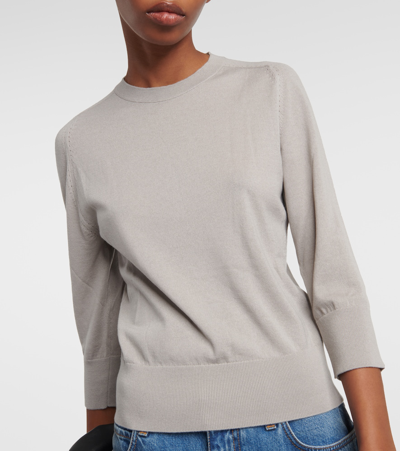 Loro Piana Piuma Cashmere Sweater In Neutrals